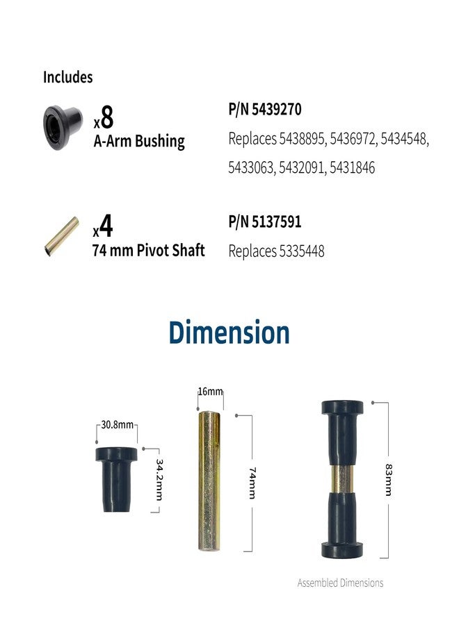 جلبات عمود ذراع التعليق السفلي الأمامي أو الخلفي من DCOMA متوافقة مع بولاريس - Image 3