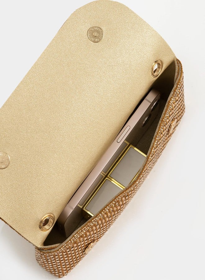 Coucoland Clutch Purses for Women, Formal Evening Bags with Glitter Rhinestones Party Shoulder Bag Wedding Cocktail Prom (Gold) - Image 4