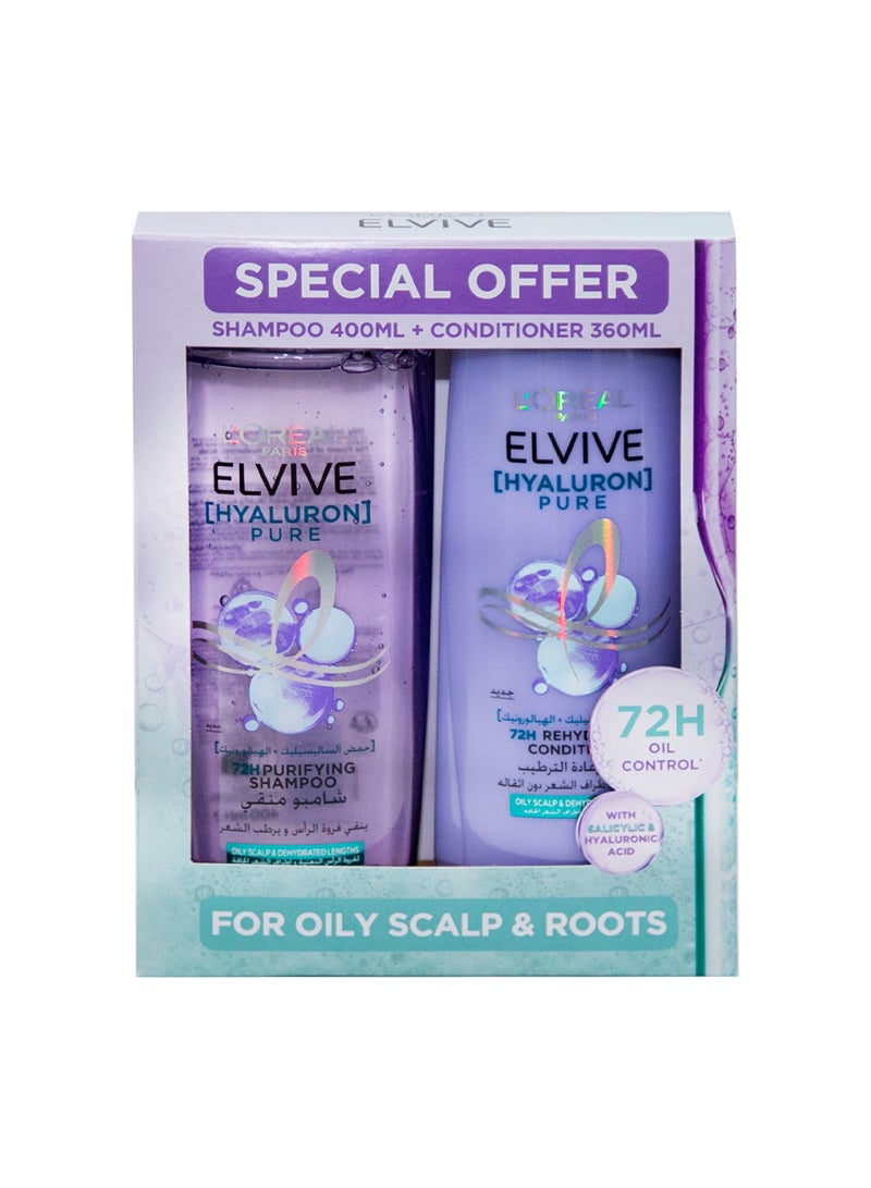 Elvive Hyarulon Pure Shampoo 400 ml + Conditioner 360 ml