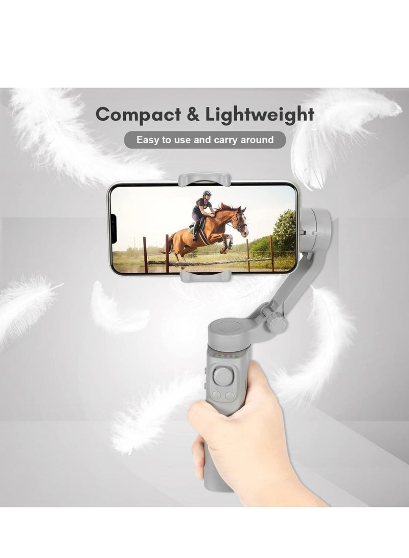 JAJEEK Foldable 3-Axis Smartphone Gimbal Stabilizer – Shake-Free Vlog Stabilizer for Phones, Max Load 260g, Horizontal & Vertical Modes, Face Zoom, Timelapse Function, Includes Mini Tripod – Ideal for Smooth Video Recording - Image 2
