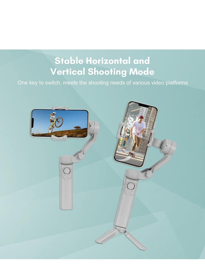 JAJEEK Foldable 3-Axis Smartphone Gimbal Stabilizer – Shake-Free Vlog Stabilizer for Phones, Max Load 260g, Horizontal & Vertical Modes, Face Zoom, Timelapse Function, Includes Mini Tripod – Ideal for Smooth Video Recording - Image 3