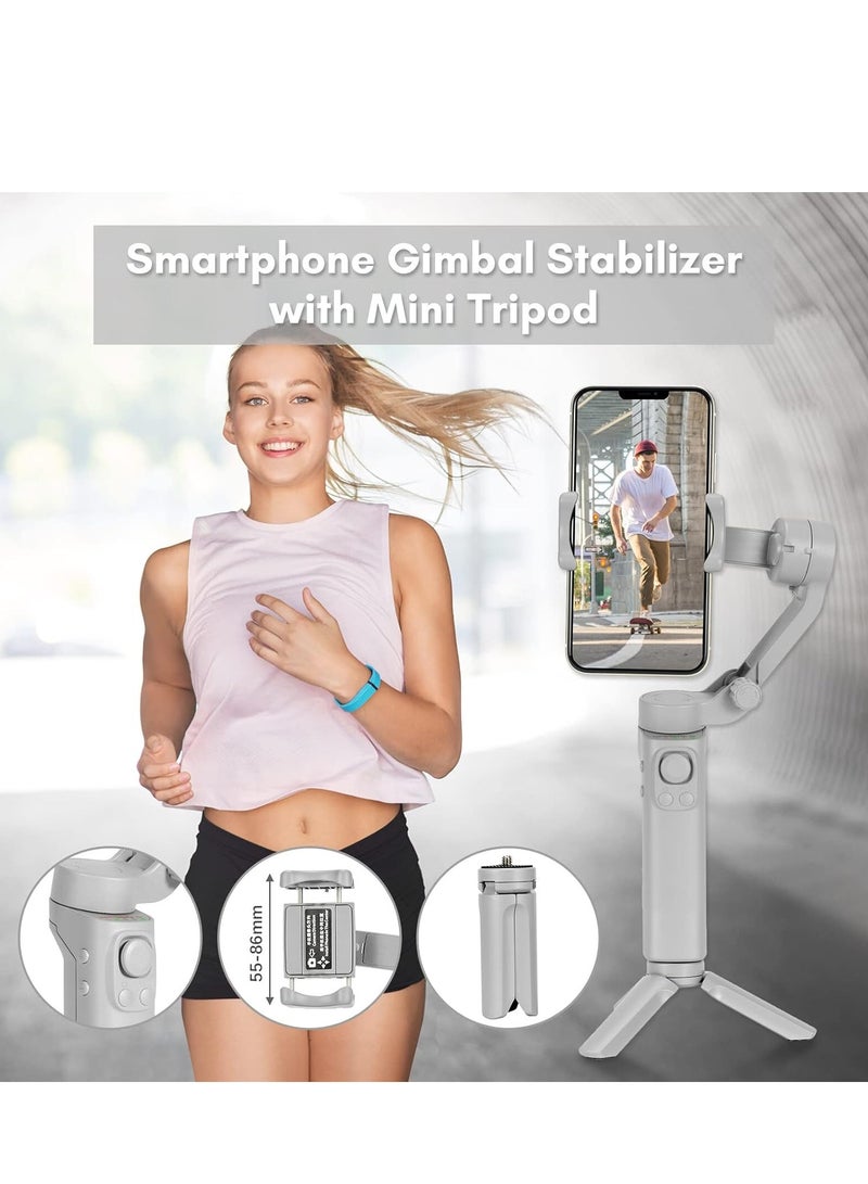 JAJEEK Foldable 3-Axis Smartphone Gimbal Stabilizer – Shake-Free Vlog Stabilizer for Phones, Max Load 260g, Horizontal & Vertical Modes, Face Zoom, Timelapse Function, Includes Mini Tripod – Ideal for Smooth Video Recording - Image 4