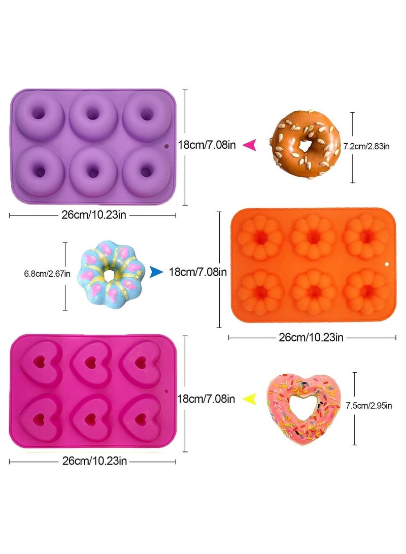 general Silicone doughnut baking tray set, non-stick baking tray, suitable for doughnuts, muffins, cakes, bagels, easy to pop out design - oven and dishwasher safe (3-piece set) - Image 2
