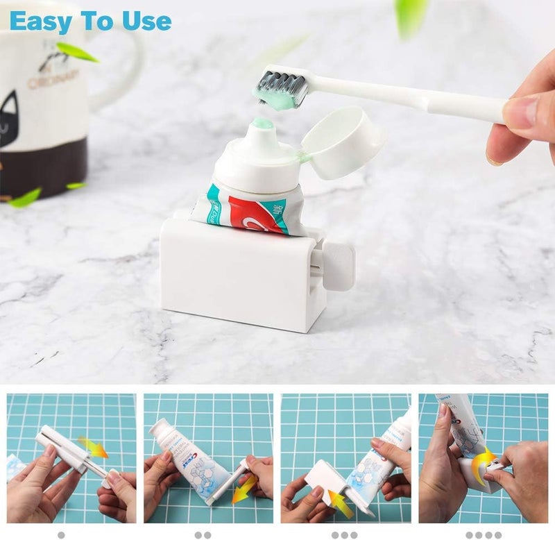 BEZOX Minimalist Toothpaste Tube Squeezers(Set of 2), Toothpaste Roller Squeeze Tool, Eco-Friendly Toothpaste Holder Dispenser - White - Image 5