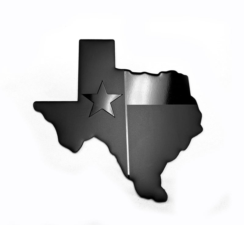 eVerHITCH Texas State Flag Metal Auto Fender Emblem for Cars Trucks 4x3 Black