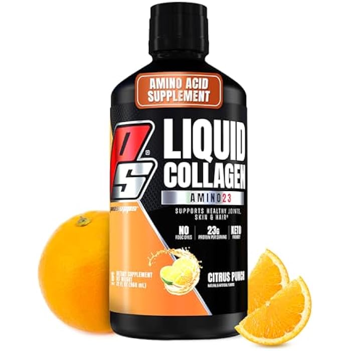 PROSUPPS Amino23 Liquid Collagen Shots, Citrus Punch - Collagen Peptide Post Workout Supplement Supports Healthy Aging, Joints, Skin & Hair - Gluten-Free & Zero Sugar - 16 Servings - Image 1