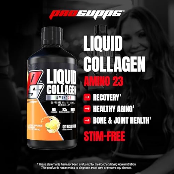 PROSUPPS Amino23 Liquid Collagen Shots, Citrus Punch - Collagen Peptide Post Workout Supplement Supports Healthy Aging, Joints, Skin & Hair - Gluten-Free & Zero Sugar - 16 Servings - Image 2