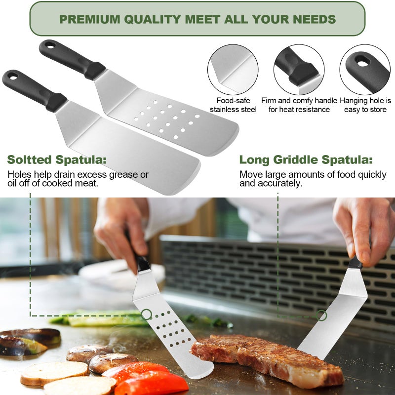 EWFEN 237pcs Griddle Accessories Kit for Blackstone, Perfect Flat Top Grilling Accessories, Grill Spatula Set with Enlarged Spatulas, Basting Cover, Burger Press Patty Maker, Scraper for Outdoor Barbecue - Image 3