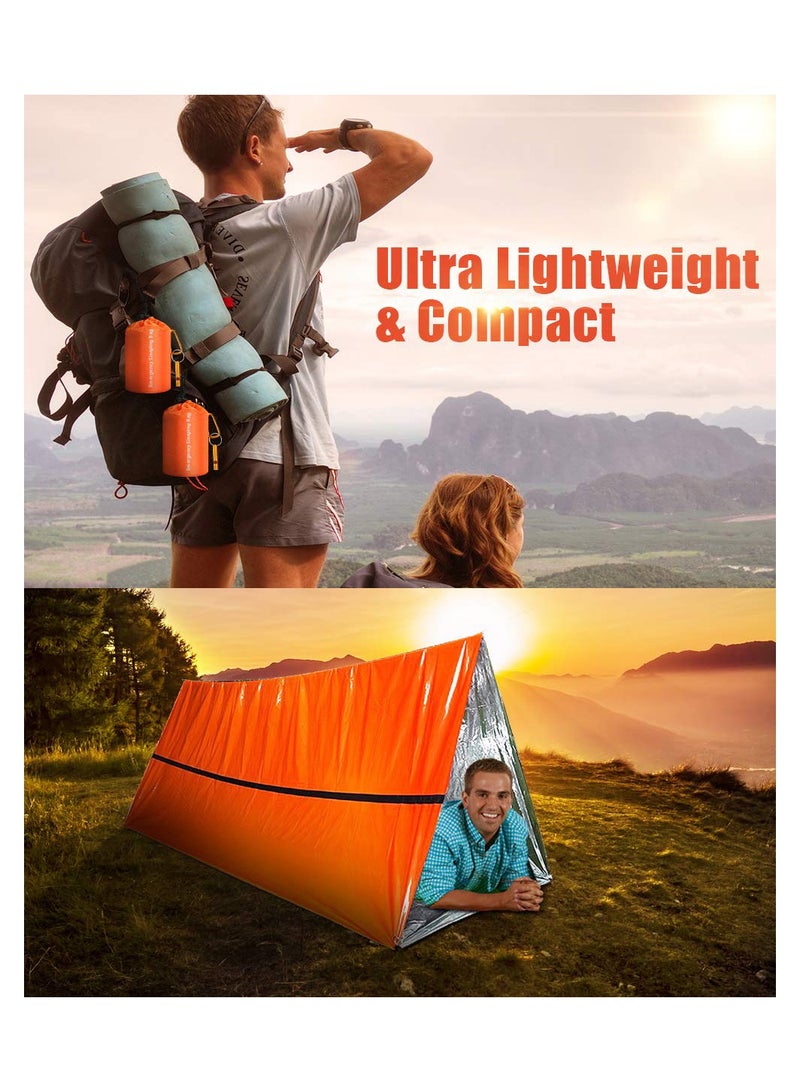 SYOSI Emergency Sleeping Bags Thermal Emergency Blankets Ultralight Space Blankets Survival Waterproof Bivy Sack Multi-Purpose Survival Gear for Hiking Camping First Aid Kits Outdoor Survival Gear - Image 2