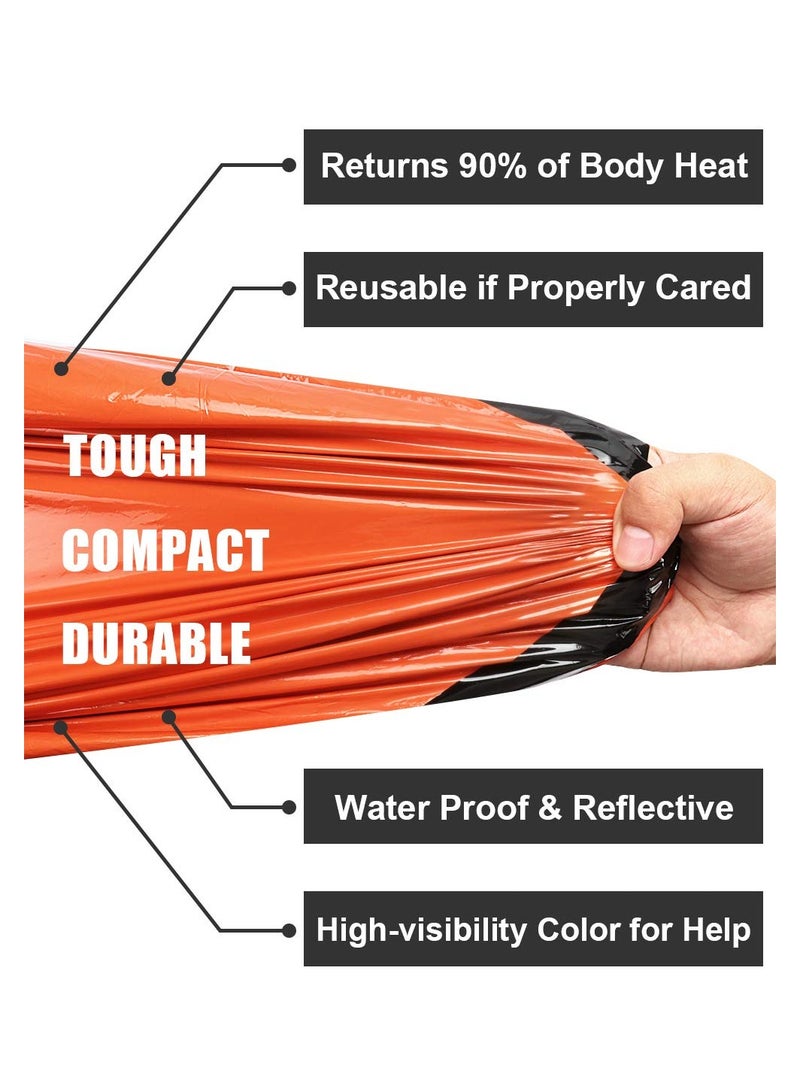 SYOSI Emergency Sleeping Bags Thermal Emergency Blankets Ultralight Space Blankets Survival Waterproof Bivy Sack Multi-Purpose Survival Gear for Hiking Camping First Aid Kits Outdoor Survival Gear - Image 5