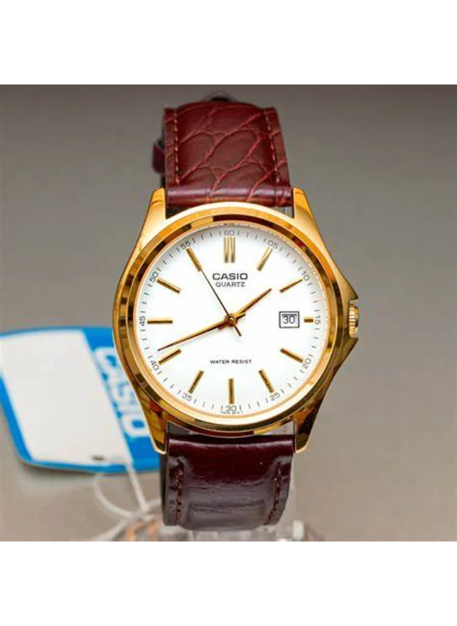 CASIO Men's Analog Display Watch With Brown Leather Strap - MTP-1183Q-7A