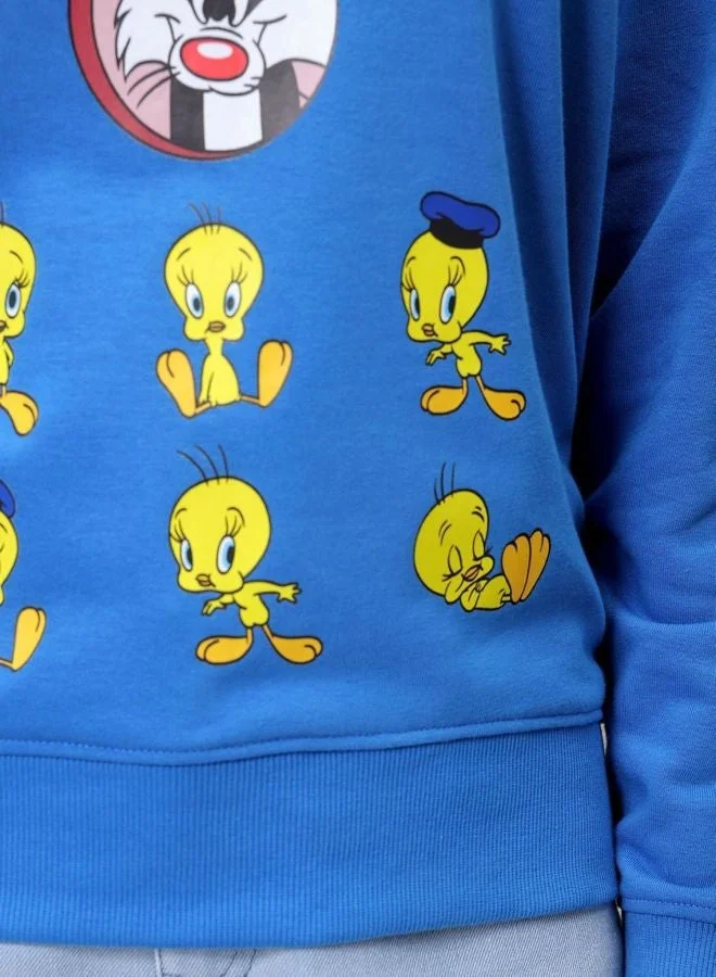 Freehand  Women Boxy Fit Character Crew Neck Long Sleeve Oversized Sweatshirt  | Best Price UAE