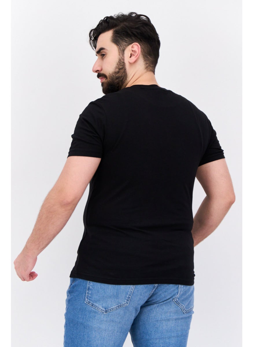 Ben Sherman - Men Crew Neck Short Sleeves Brand Logo T-Shirt, Black - Image 1