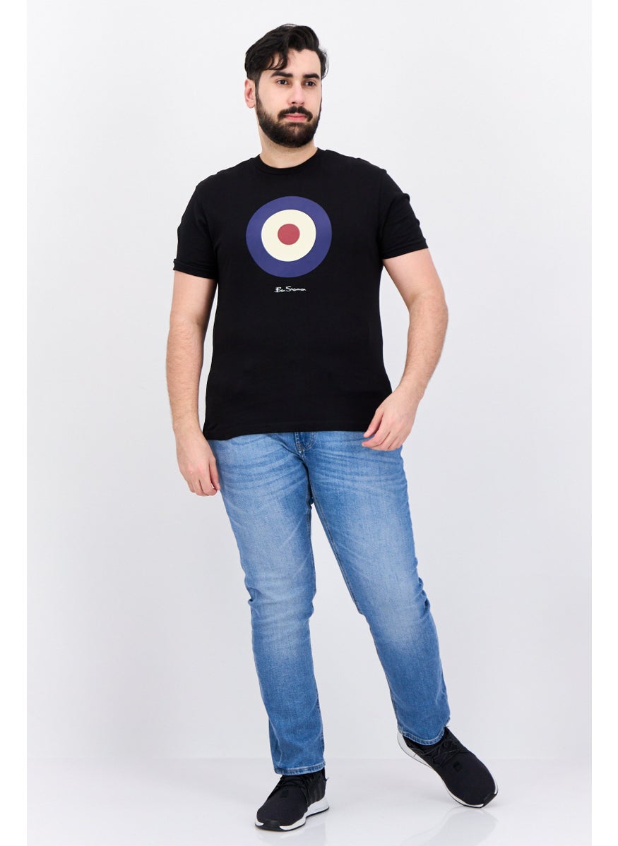 Ben Sherman - Men Crew Neck Short Sleeves Brand Logo T-Shirt, Black - Image 1