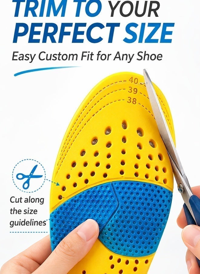 Premium Breathable Memory Foam Insoles - PU Material, Shock Absorption, Arch Support Design, Hidden Air Cushion - Image 5