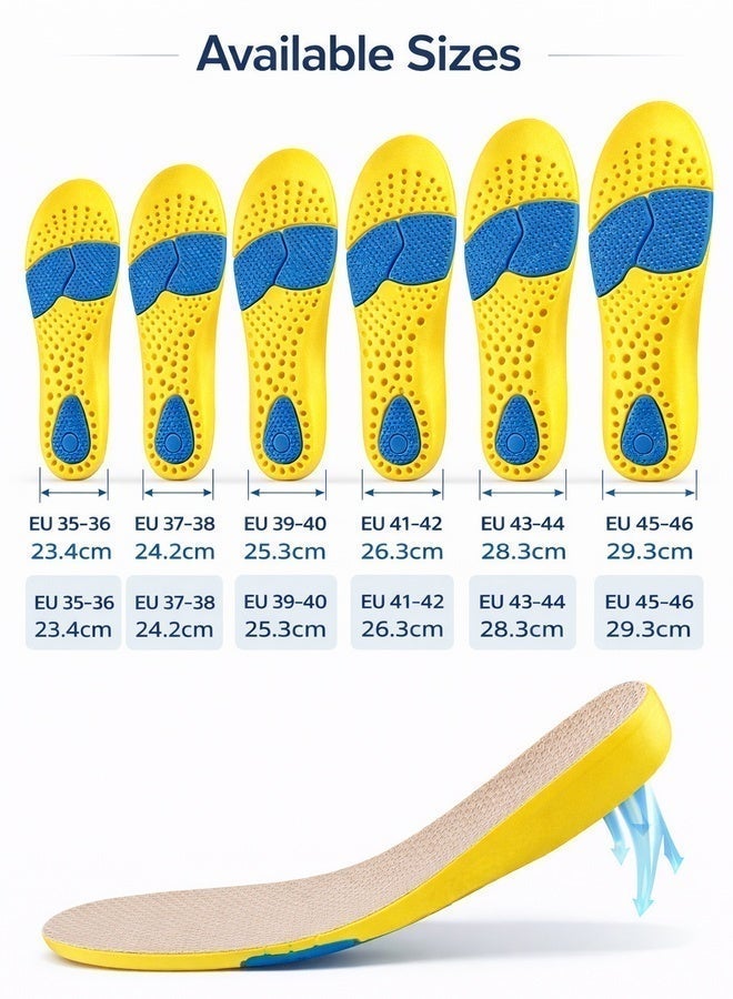 Premium Breathable Memory Foam Insoles - PU Material, Shock Absorption, Arch Support Design, Hidden Air Cushion - Image 4