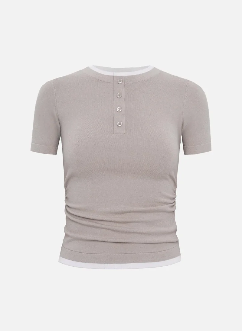 Lichi Two-material jersey top