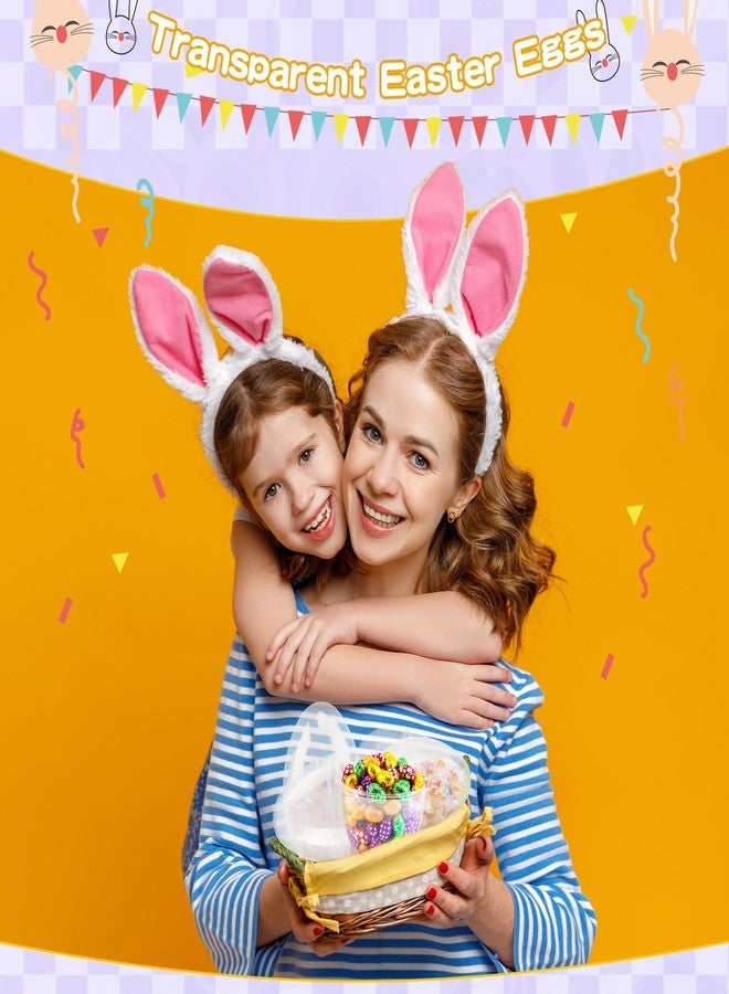 Restroma 36 Pcs 6 Inch/ 5 Inch/ 4.5 Inch Jumbo Plastic Clear Easter Egg Fillable Large Plastic Eggs Transparent Bulk for Adult Kids Easter Egg Hunt Suprise Busket Stuffers Easter Party Supplies - Image 4