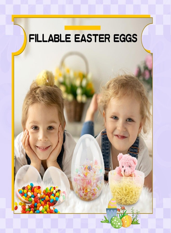 Restroma 36 Pcs 6 Inch/ 5 Inch/ 4.5 Inch Jumbo Plastic Clear Easter Egg Fillable Large Plastic Eggs Transparent Bulk for Adult Kids Easter Egg Hunt Suprise Busket Stuffers Easter Party Supplies - Image 5