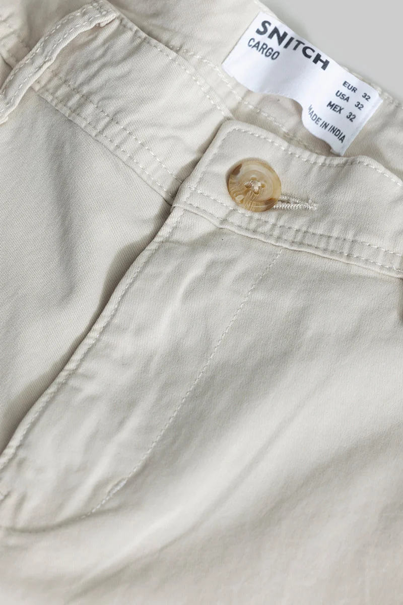 SNITCH تريندتكتيكال بنطلون كريمي ضيق كارغو