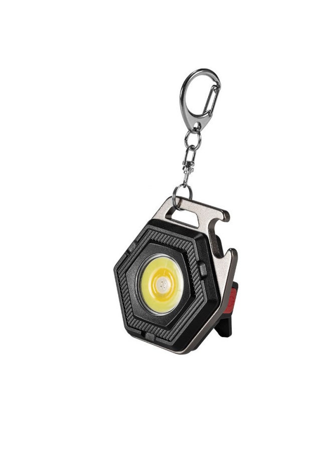 Generic COB Mini Keychain Lamp Holder Work Lamp With Magnetic Magnet Beer Open Maintenance Flashlight-Color:W5131 Keychain Light  - Image 1