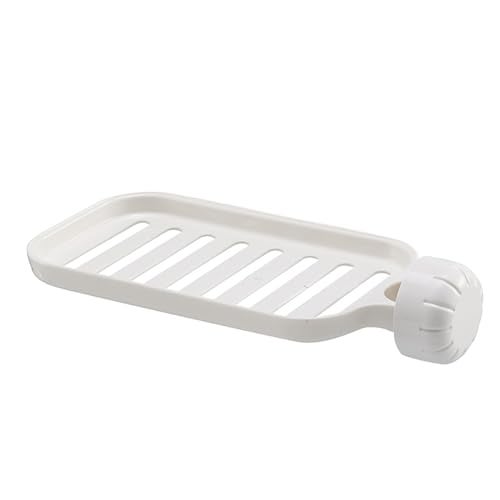 NEVADRILL Kitchen Faucet Sponge Holder - White Plastic Kitchen Sink Caddy - ABS Detachable Sink Caddy Sponge Holder - Sponge Holder for Scrubbers, Soap - Sponge Holder for Kitchen Sink [ND-1148] - Image 1