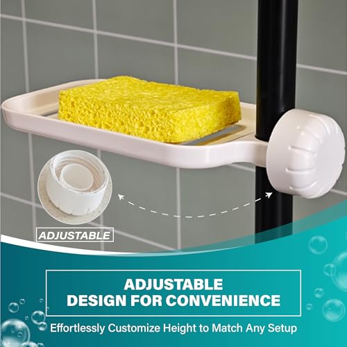 NEVADRILL Kitchen Faucet Sponge Holder - White Plastic Kitchen Sink Caddy - ABS Detachable Sink Caddy Sponge Holder - Sponge Holder for Scrubbers, Soap - Sponge Holder for Kitchen Sink [ND-1148] - Image 4