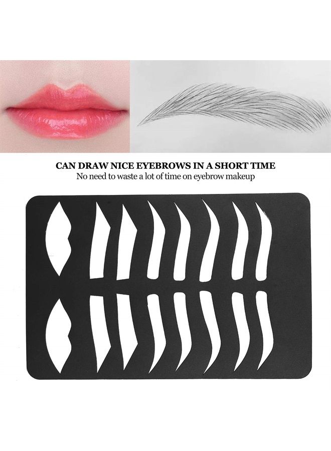 Ymiko Eyebrow Stencils For Men, Lip Stencil Eyebrow Lip Shape Stencils Template Fashionable Eye Brow Shape Kit Makeup Shaper - Image 2
