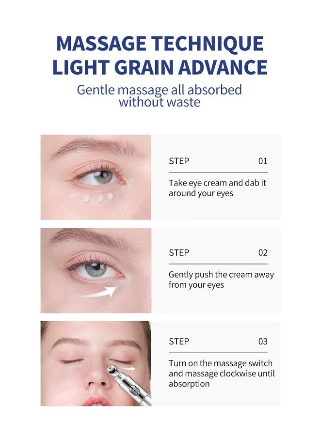 OCHEAL Anti Wrinkle Eye Cream,for Dark Circles and Puffiness Reduce Fine Lines and Wrinkles with Electric Applicator Anti Aging Line Smoothing Skin Care Treatment Daily Wrinkle Cream 20g - Image 4