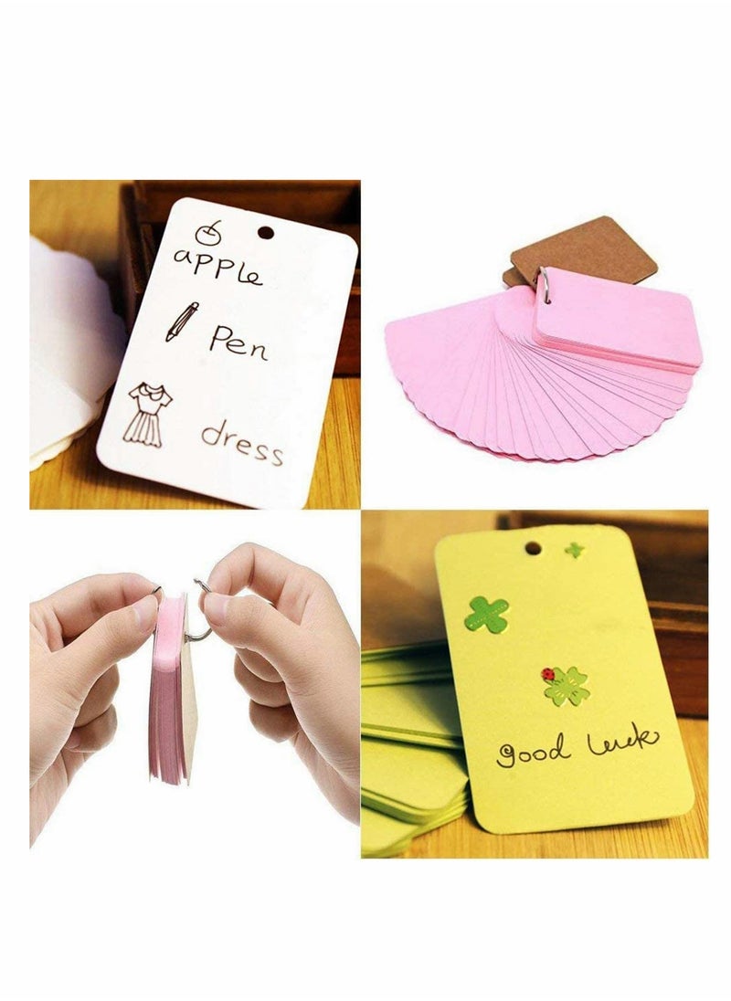 KASTWAVE - Easy Flip Flash Cards, Notepad Revision Cards, Mini Notebooks with Binder Ring Kraft Paper Scratch, Index Cards, DIY Greeting Card, Bookmark - 5.5 x 9 cm, 6 Pack - Image 1