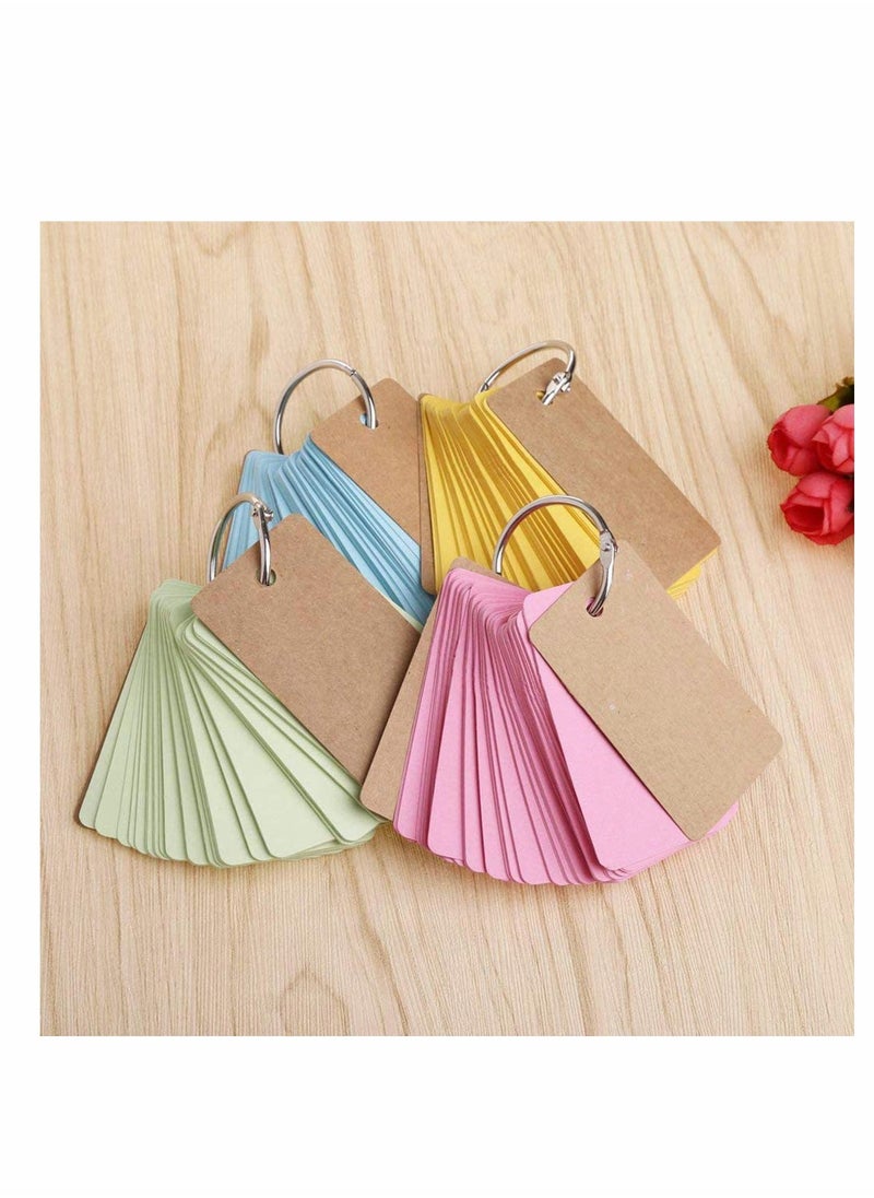 KASTWAVE - Easy Flip Flash Cards, Notepad Revision Cards, Mini Notebooks with Binder Ring Kraft Paper Scratch, Index Cards, DIY Greeting Card, Bookmark - 5.5 x 9 cm, 6 Pack - Image 1