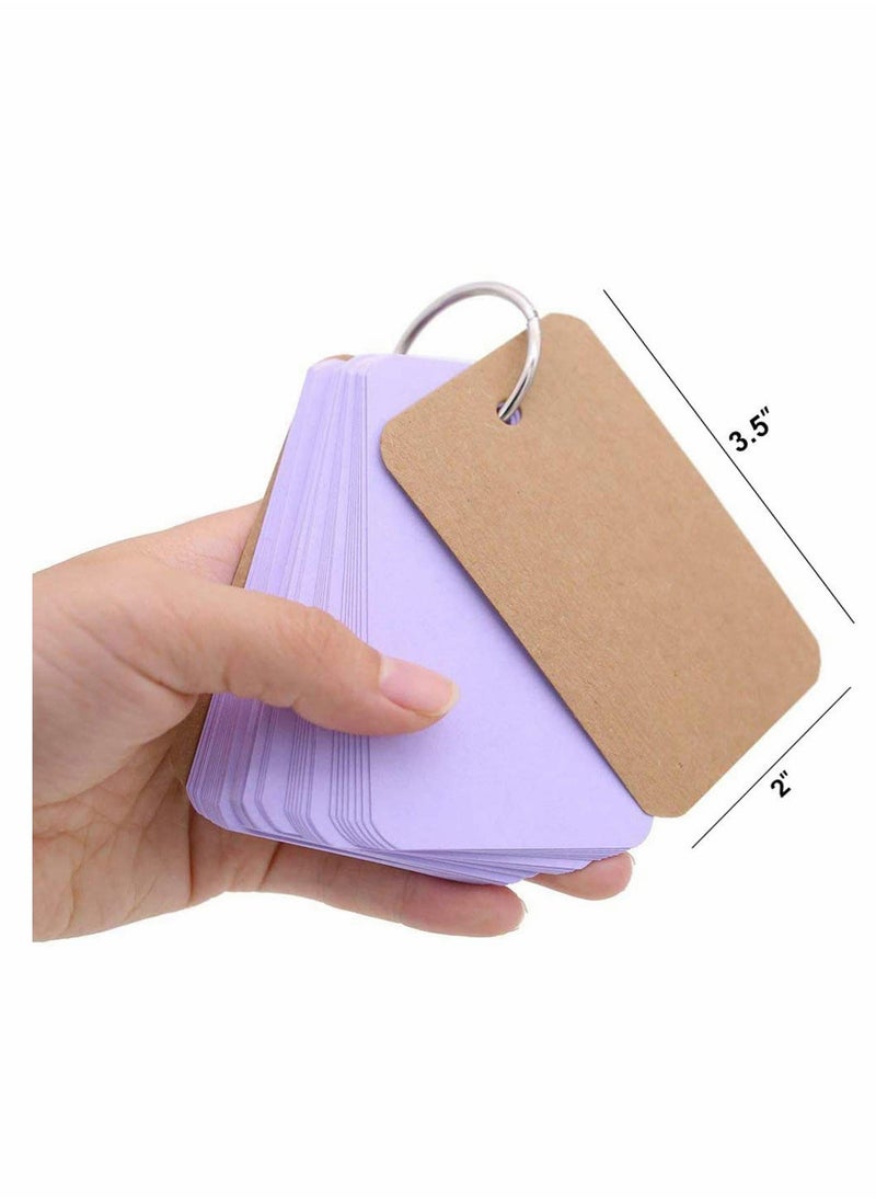 KASTWAVE - Easy Flip Flash Cards, Notepad Revision Cards, Mini Notebooks with Binder Ring Kraft Paper Scratch, Index Cards, DIY Greeting Card, Bookmark - 5.5 x 9 cm, 6 Pack - Image 1