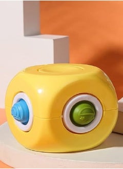 Fidget Cube Stress Anxiety Pressure Relieving gyro Cube , Silicone Bubble Toys,Fidget Hand Toys for Adult & Kids，Sensory puzzles (Yellow)  - Image 1