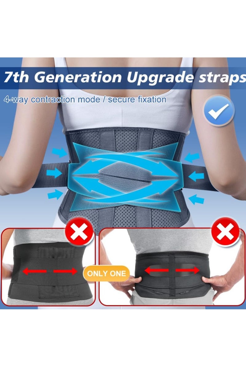 SOLARAE Back Brace for Lower Back Pain Back Support Belt, Work Easy to put Metal Stays Lumbar Support for Women & Men (L-Waist: 35"-42") - Image 3