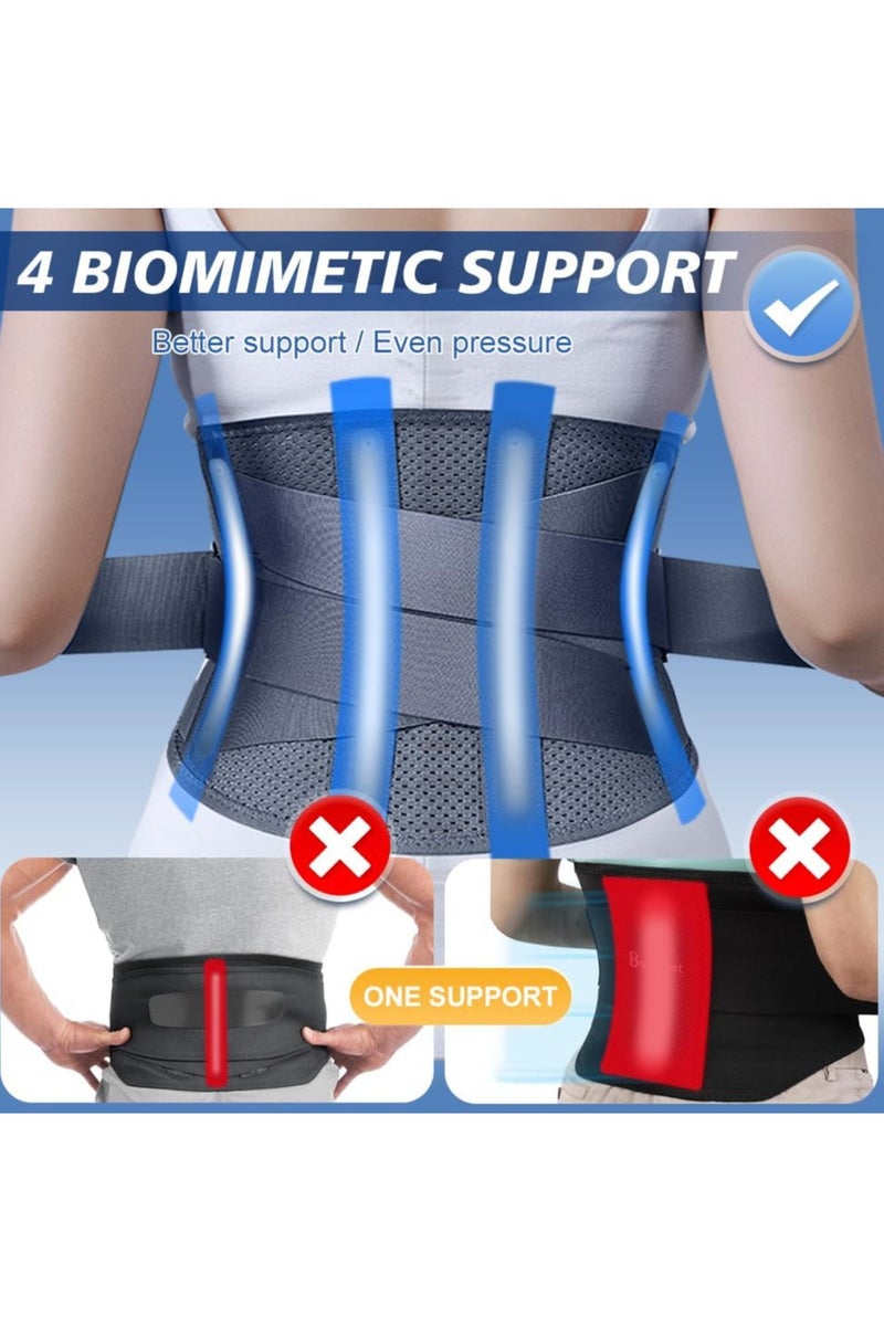 SOLARAE Back Brace for Lower Back Pain Back Support Belt, Work Easy to put Metal Stays Lumbar Support for Women & Men (L-Waist: 35"-42") - Image 5