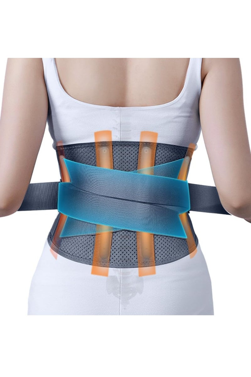 SOLARAE Back Brace for Lower Back Pain Back Support Belt, Work Easy to put Metal Stays Lumbar Support for Women & Men (L-Waist: 35"-42") - Image 1