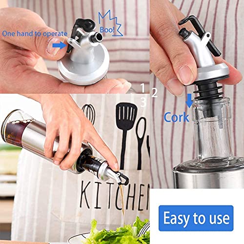 Kiyaan Oil Dispenser Stopper, Bottle Designed for Oil Olive Bottle, Leak-Proof Cap (Pack of 3) - Image 3