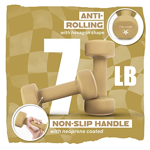Yes4All أوزان دامت غير قابلة للانزلاق من Yes4All، دمبلز سداسية الشكل من النيوبرين - مجموعة دمبلز بوزن 7 أرطال لتشكيل العضلات، بناء القوة، وفقدان الوزن (رمادي فحمي - زوج) - Image 3
