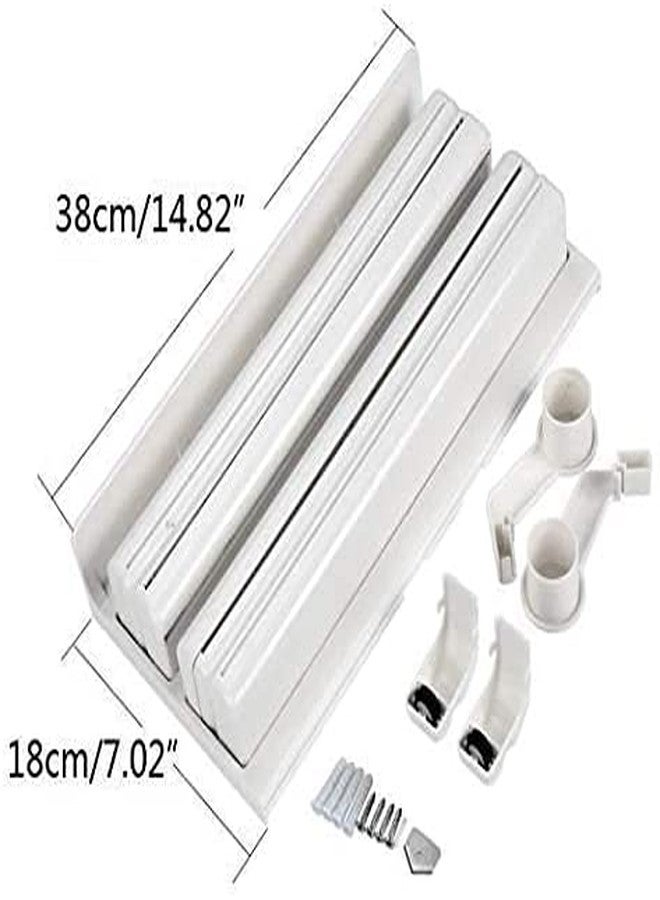 Moral_Triple Paper Dispenser | 4 in 1 Foil Cling Film Tissue Paper Roll Holder for Kitchen with Spice Rack, Kitchen Triple Paper Roll Dispenser & Holder for Tissue Paper Roll(White)paper dispenser for kitchen - Image 4