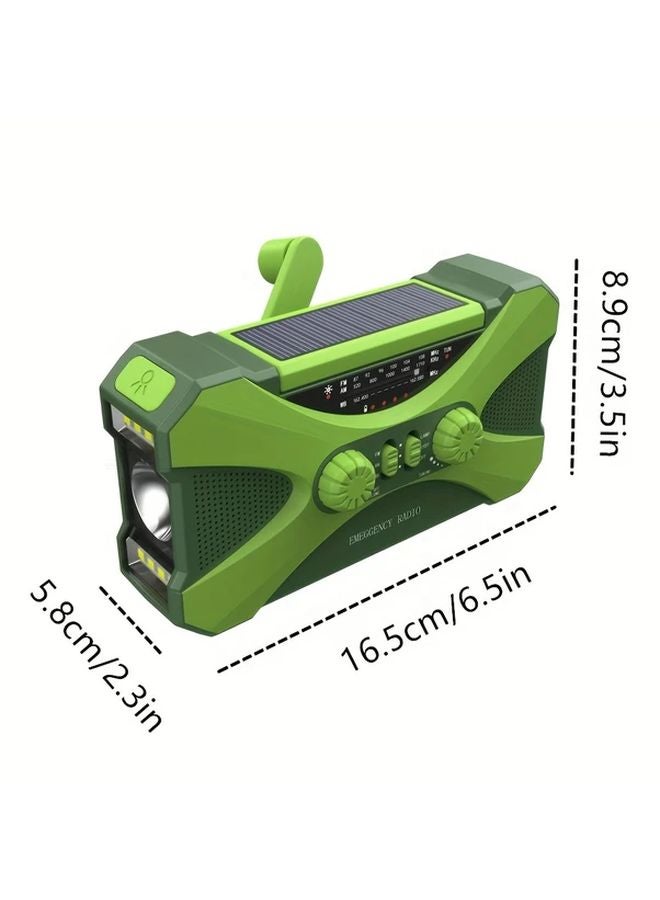 Orange Solar Hand Crank Emergency Radio AM FM NOAA Power Bank LED Flashlight - Image 3