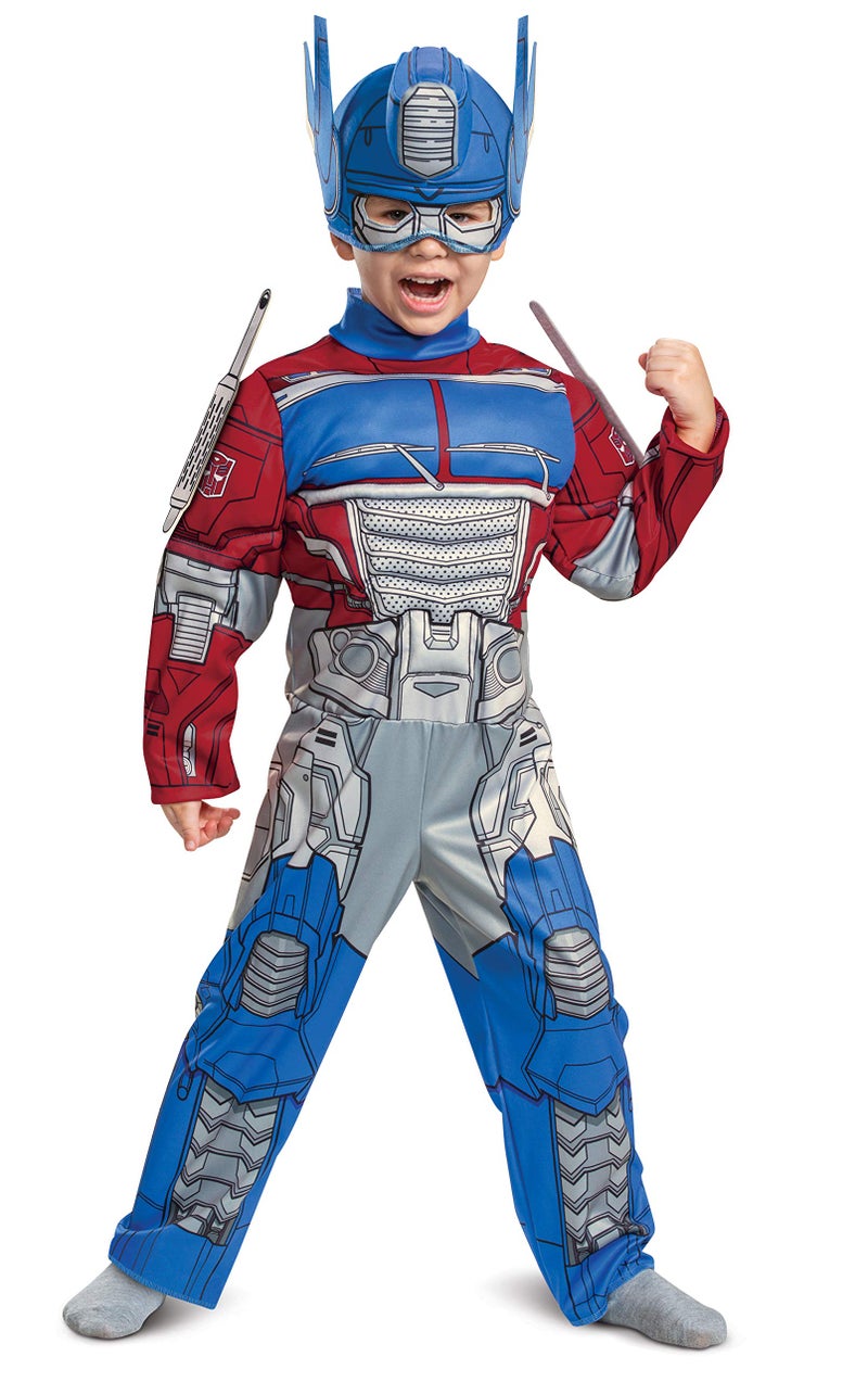 Disguise Optimus Prime Costume, Toddlers Muscle Transformer Costumes for Boys, Padded Character Jumpsuit, Toddler Size Medium (3T-4T) - Image 1