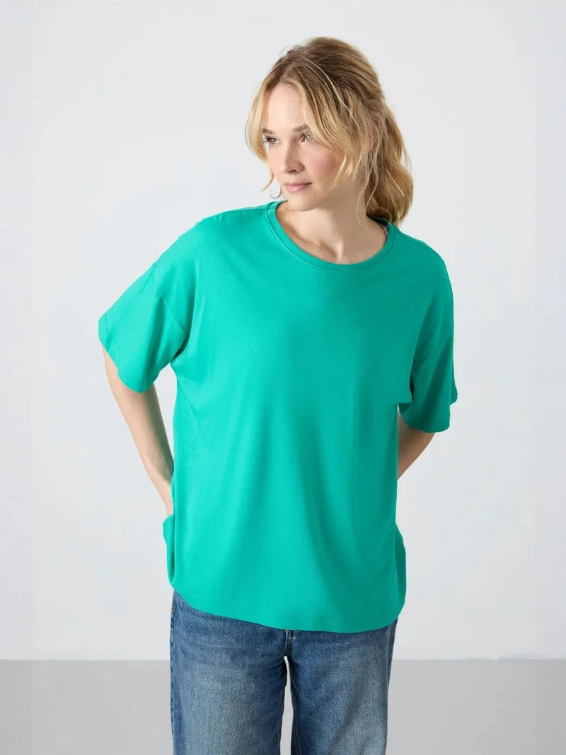 TOMMYLIFE TOMMY Oversized Cotton-Modal Crew Neck T-Shirt