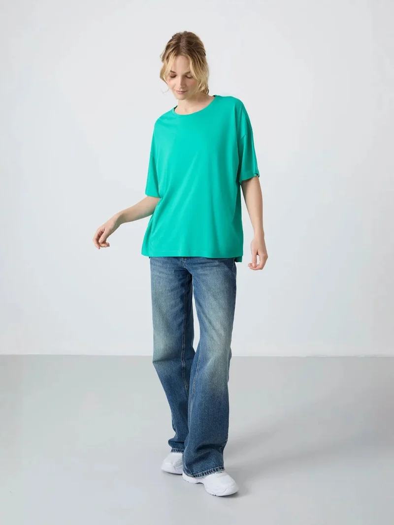 TOMMYLIFE TOMMY Oversized Cotton-Modal Crew Neck T-Shirt