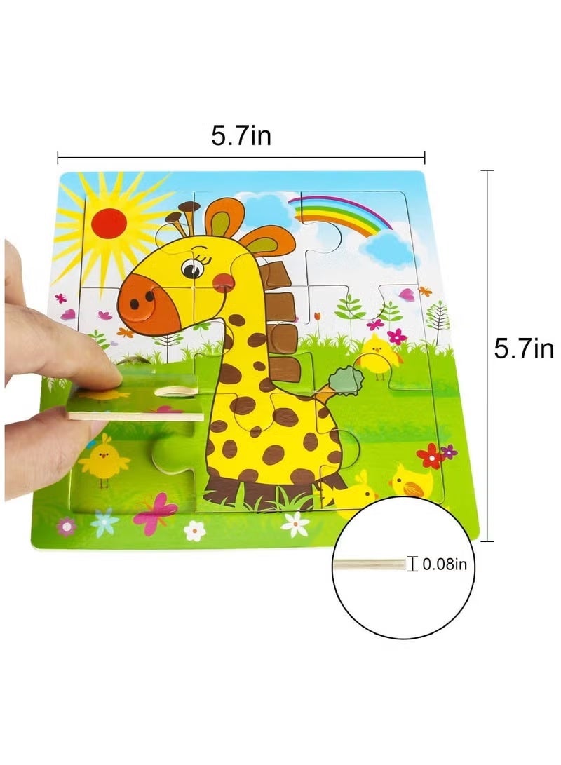 يي تشوان أحجية للأطفال من سن 2 إلى 5 و12 عبوة من أحجية ما قبل المدرسة التعليمية والتعلُّم مجموعة ألعاب أحجية للأطفال الصغار هدايا الحفلات للفتيات والأولاد، أحجية سفر محمولة - Image 2