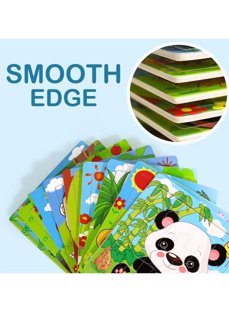 يي تشوان أحجية للأطفال من سن 2 إلى 5 و12 عبوة من أحجية ما قبل المدرسة التعليمية والتعلُّم مجموعة ألعاب أحجية للأطفال الصغار هدايا الحفلات للفتيات والأولاد، أحجية سفر محمولة - Image 4