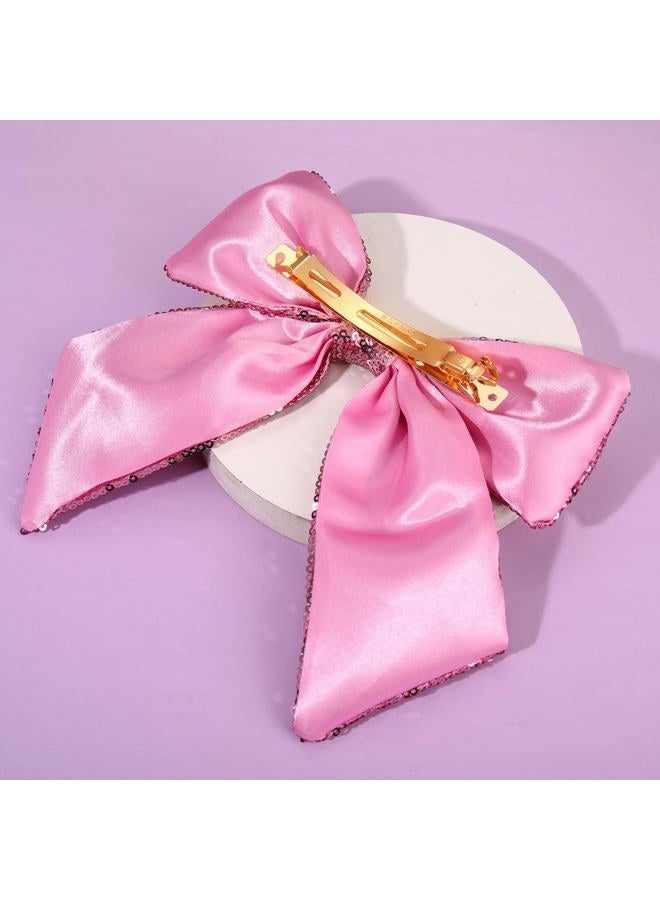 BVGA Valentines Hair Bow Clips for Women Pink Sequin Velvet Bow Hair Clip Barrettes Valentines Day Hair Accessories Valentines Day Gifts for Her - Image 4