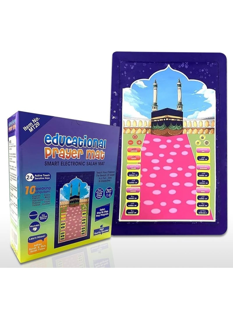 DubaiGallery - Kids Praying Mat, Electronic Muslim Islamic Prayer Mat for Kids, Prayer Rug for Kids, Revert Muslim Educational Interactive Prayer Mat, Kids Interactive Prayer Mat for Children to learn - Image 1