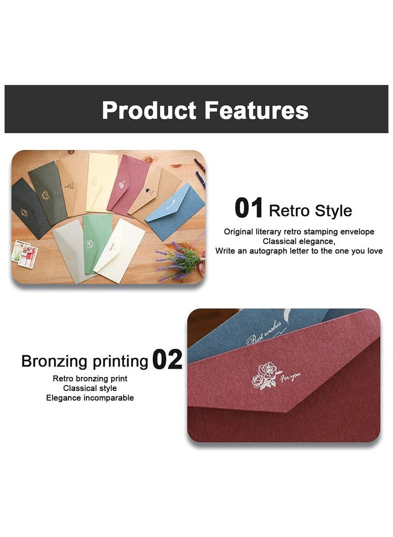 general 20 Pieces Vintage Paper Envelopes, Kraft Envelopes Invitation Envelope Set Gift Envelopes Graduation Invitations Wedding Greetings Gift Greeting Envelopes (22 x 11cm) - Image 2