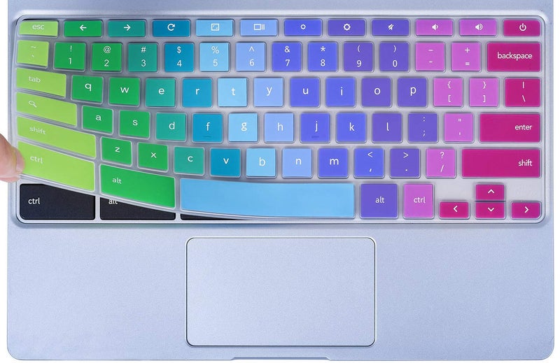 CaseBuy Keyboard Cover for Samsung Chromebook 4 3 2 XE500C12 XE310XBA XE500C13 XE501C13 11.6/ Chromebook 4 15.6 XE350XBA, Galaxy Chromebook Go 14 /Chromebook Plus V2 XE520QAB XE521QAB 12.2 -Rainbow - Image 1