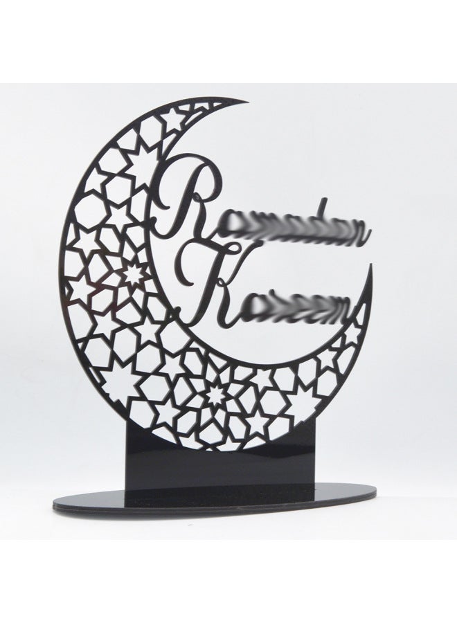 Eid Mubarak Banner - Festival Table Decoration Acrylic Stand - Bt004: setting the table, Black - Home Decoration, Eid Gift, Party Table Decor - Image 5